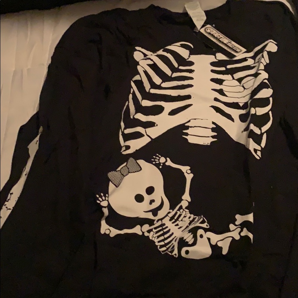 Longe sleeve baby girl rib cage shirt with arms